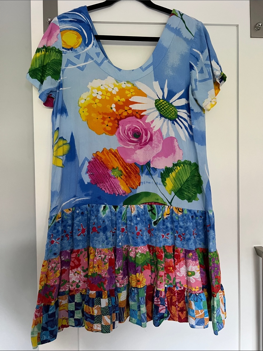 Vintage JAMS WORLD Hattie W329 Ravishing Patchwork Floral Rayon Dress M Hawaii